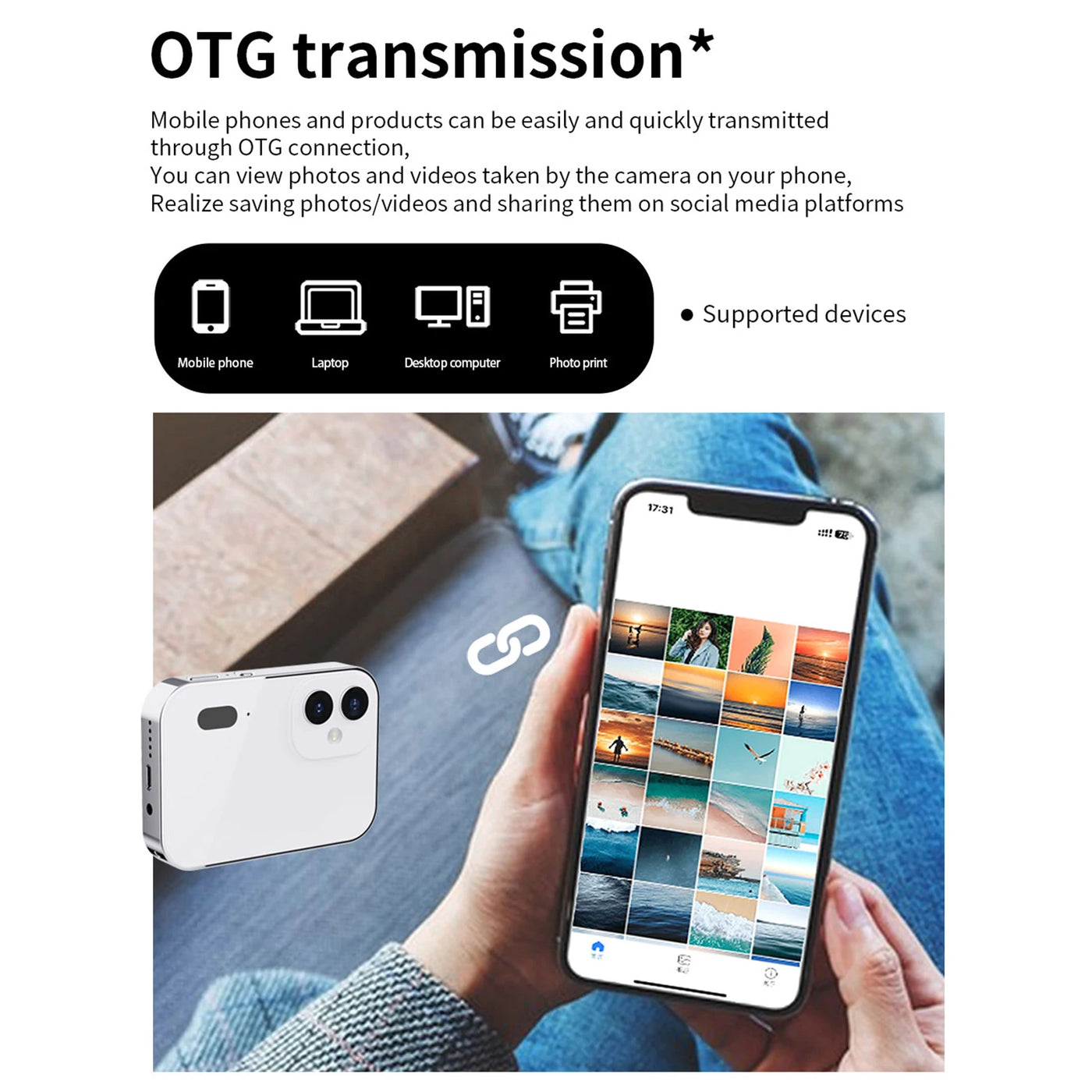 4K CCD Digital Camera 64MP Digital Video Camera 3 Lens 3In Touch Flash IR Night Vision Movie/Music Play Audio Recording Battery