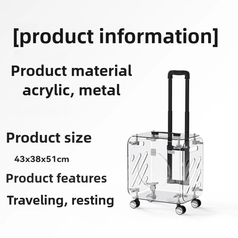Portable Pet Outdoor Use Transparent Cat Bags Travel Box Large Space Breathable Mobile Easy Interaction Pet Carrying Supplies