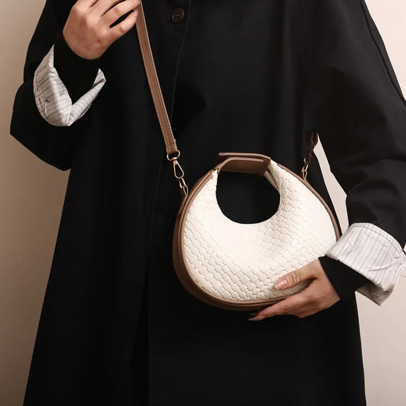PU Leather Shoulder Bag Fashion Solid Color Lattice Crossbody Bag Small Bag Ladies Trend Luxury Designer Handbags