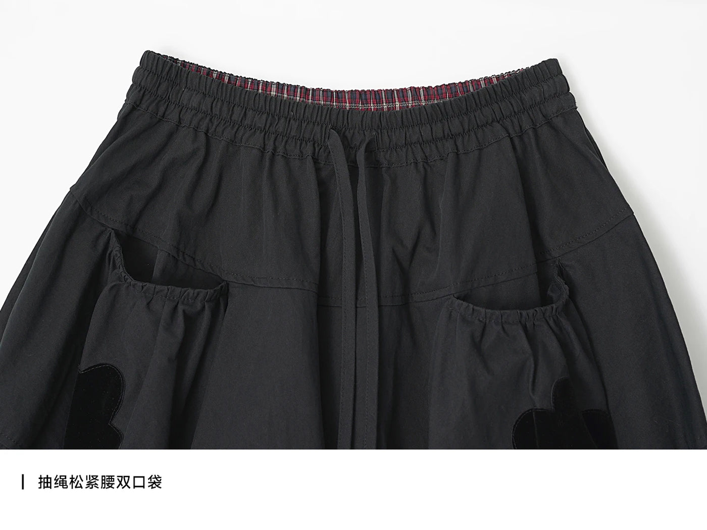 Woven applique wide-leg pants 2025 original early autumn style twill loose casual nine-inch pants for women255184