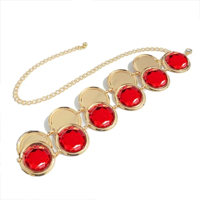 Belly Chain Jewelry Decorative Belt For Women Dresses Red Waist Chain Raven Dropship