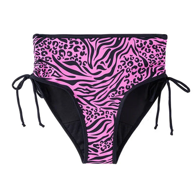 Period Swimsuit Bottom Swimming Women Bikini Bottom Women Solid Black Tie Side Leopard Panties Swimwear 2024New Period Underwear