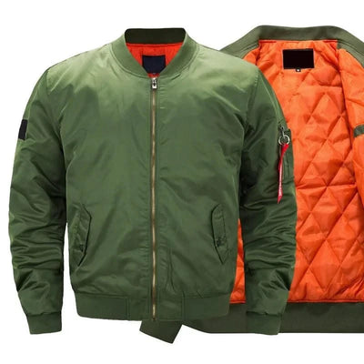 bomber jacket Bomber Jackets Men Casual Solid Zipper Pilot Jacket Green New Slim Fit Male Coats Mens Military New pilot Air men