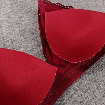 Wireless Push Up Bra Body Shaping Sexy Flower Lace Bra for Women