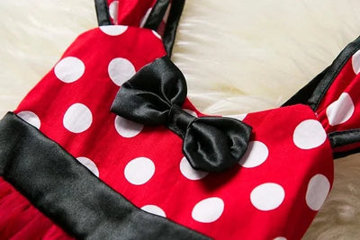 Cute Baby Girl Dress for 9M-5Yrs Children Summer Clothes Kids Minni Mouse Polka Dot Dress Girls Birthday Party Christmas Costume