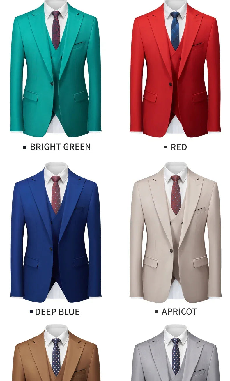 Italian Business Gentleman Slim Suit, Groom Wedding Blazers, Men's Blazers, Italian Costume, Sizes M to 5XL