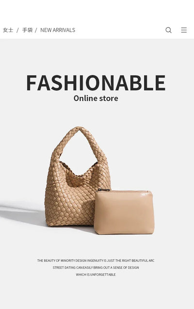 Designer bag Luxury 2024 woman bag Brand New Product PU Small size hand-woven bucket bag High quality Women's handbag