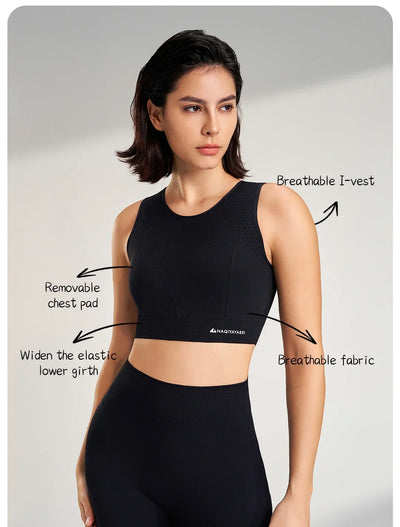 Sports underwear women anti-shock anti-sagging sports undershirt with bra pads fitness clothing high strength yoga bra