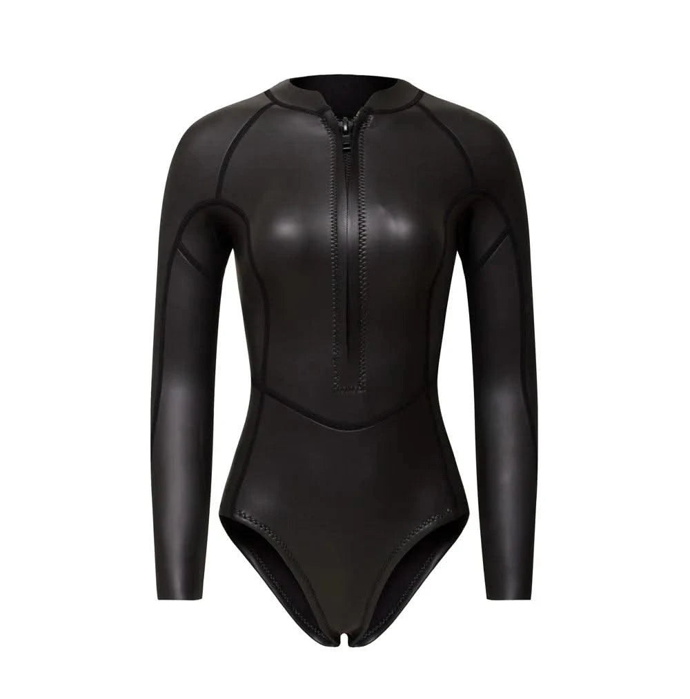 Women 2mm Bikini Diving Wetsuit Long Sleeve Scuba Dive Snorkeling Clothes Surfing Kayak Suit Black Pink Neoprene Swimwear