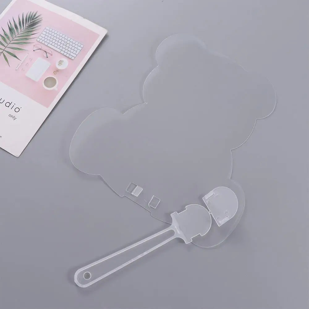 Easy Use DIY Transparent Hand Fans Handicrafts Portable DIY Blank Fan Cute Graffiti Fan Children's