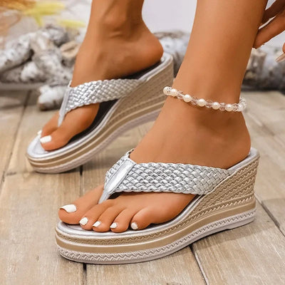 Women Slippers Wedge Flip-flops Fashion Women Shoes Ladies Thick Bottom Sandals Platform High Heels Slippers 2025 Slides Women