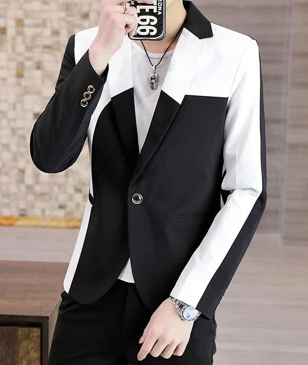 Thin Male Blazer Coat Short Cropped Men's Suit Jackets Slim Fit Single Breasted Luxury Designer High Quality Summer Casual 2024