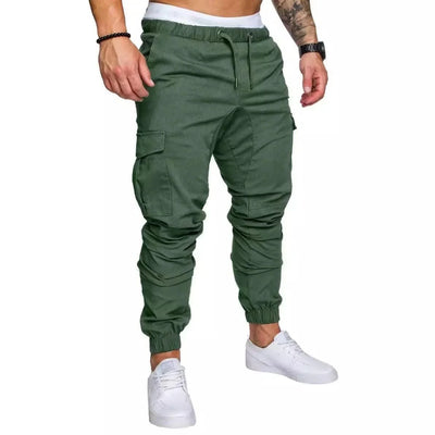 New Workwear Multi-pocket Trousers for Men, Woven Fabric Casual Pants, Leggings for Men Cargo Pants Joggers Mens Pants