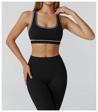 Yoga Bra Women Breathable Sports Bra Anti-Sweat Fitness Shockproof Crop Top Push Up Gym High Strength Workout Underwear