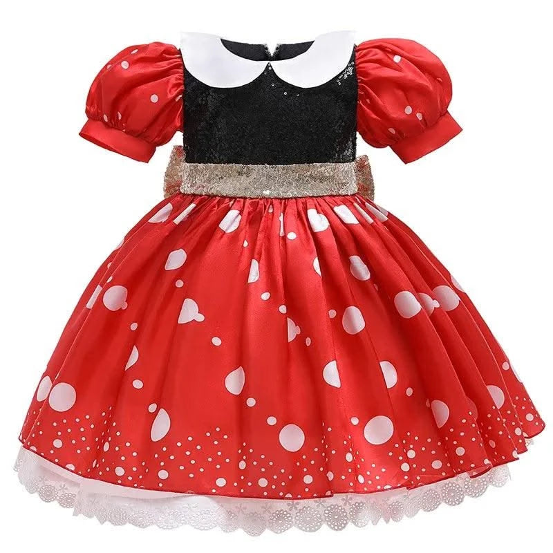 Girls Party Dresses Children Summer Clothes Kids Minni Mouse Polka Dot Dress Girls Birthday Party Children's Day Costume