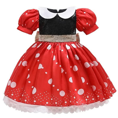 Girls Party Dresses Children Summer Clothes Kids Minni Mouse Polka Dot Dress Girls Birthday Party Children's Day Costume