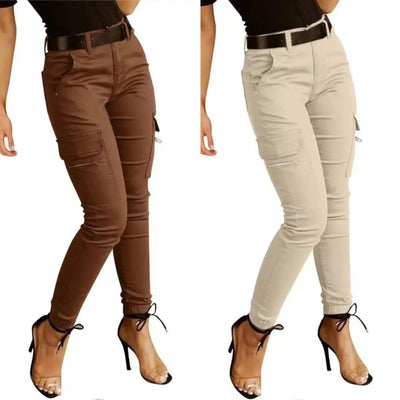 Fashion New Slim Fit Pencil Pants Women Streetwear Solid Casual Trousers Women Joggers Pockets Cargo Pants Female Pantalon 26211
