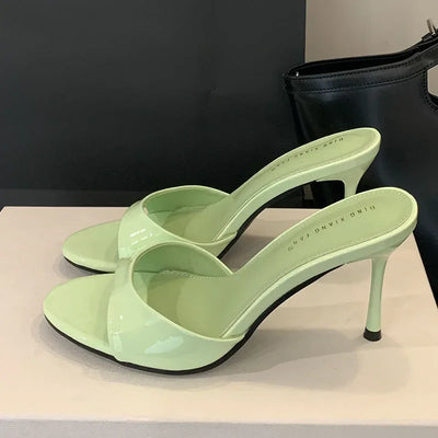 2025 New Slip On Women Stiletto Heels Shoes Female Slides Footwear Luxury Fashion Round Toe Ladies High Heels Pumps Shoes - Elanique