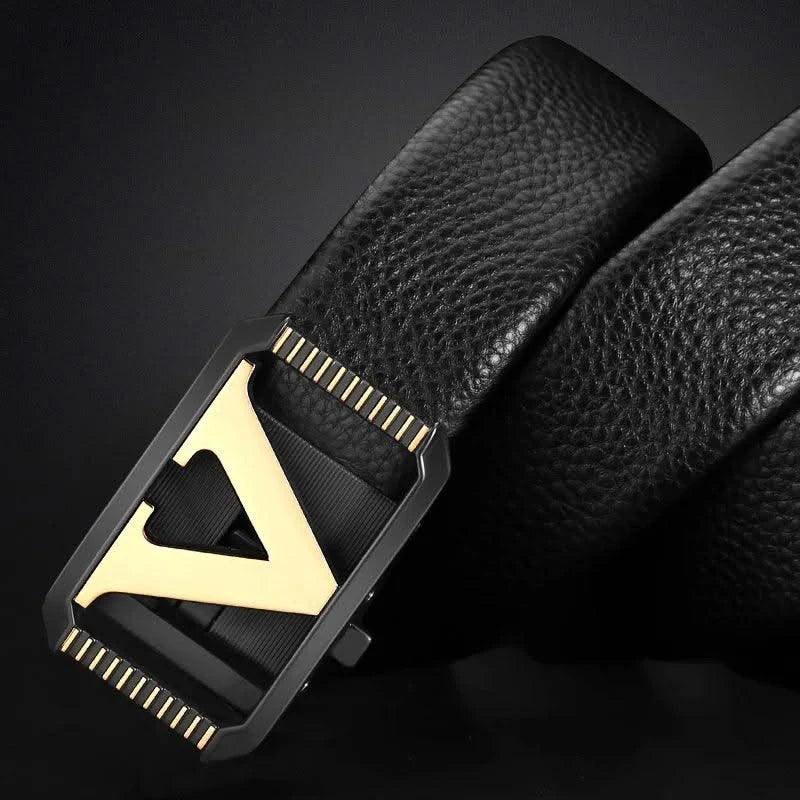 Men's Designer High quality Genuine Leather Belts Letter 'V' | Classic Exquisite Waist Strap