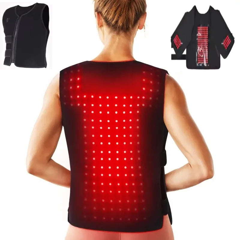 Red Light Therapy Vest for Body, 3-in-1 Led Bead 660&850 nm Infrared Light Therapy Pad for Body Wearable Wrap Pain Relief Device