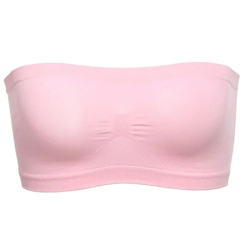 Women Breathable Mesh Tube Bra Seamless High Elastic Wrapped Sexy Invisible Strapless Chest Wraps Tube Tops Pregnant Mothers Bra