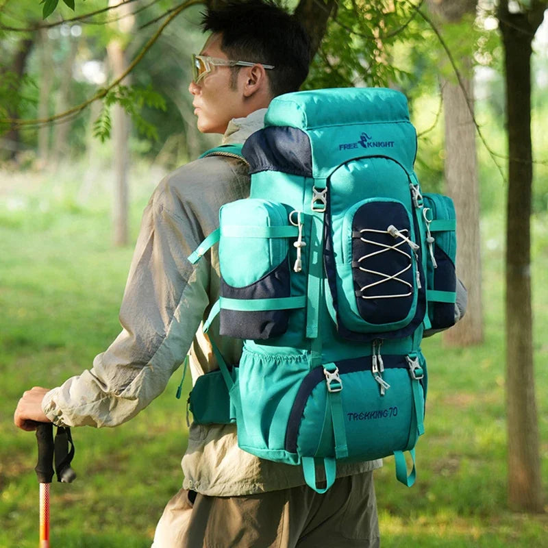 Outdoor Climbing Backpack with Rain Cover Hiking Camping Trekking Outing Bag Large Mountaineering Luggage Sports Rucksack