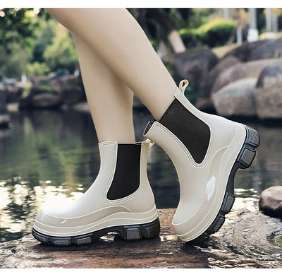 Women's Rain Boots with Flat Heels, Year-round Bestseller Are Casual Waterproof and Anti-slip High-quality EVA Outdoor Boots