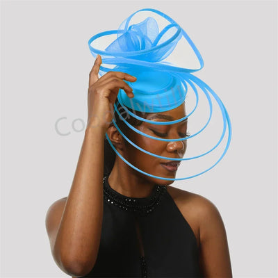 Big Fascinator Hat Royal Ascot Pillbox Caps Wedding Mesh Headpiece Women Party Banquet Chapeau Cap Headband Ladies Wedding