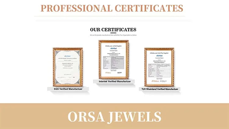 ORSA JEWELS 925 Sterling Silver Dainty Necklace for Women 14K Gold Plated Round Brilliant Cut Solitaire Pendant Necklace APN13