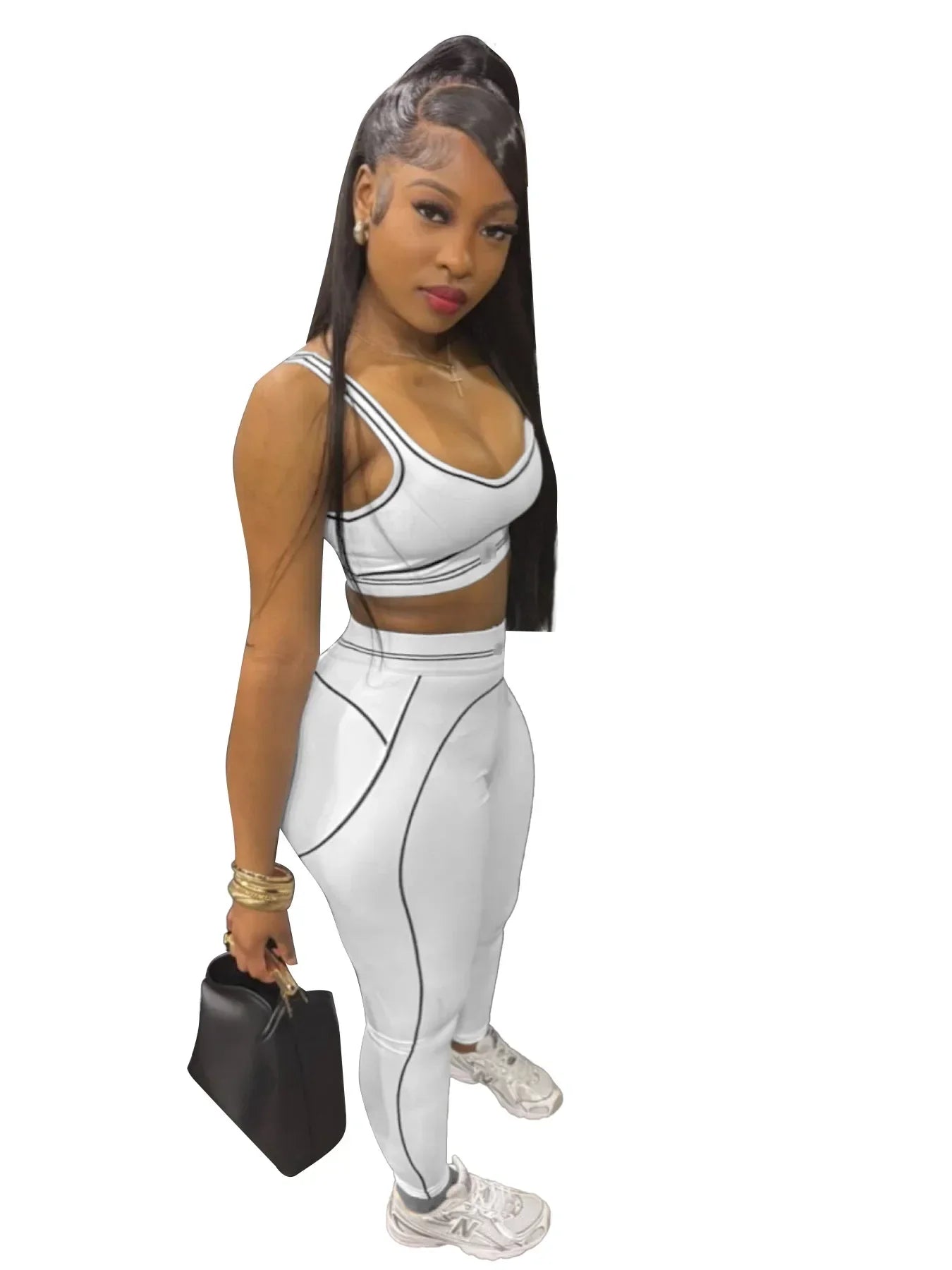 Women Activewear Summer Fitness Gym Yoga Sets Two Piece Set Bra Crop Top And High Waist Leggings Sportswear Training Workout Set