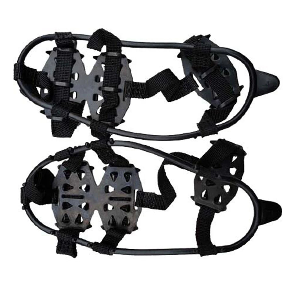 24 Teeth Mountaineering Cleats Anti-Slip Bundled Crampons Unisex Climbing Shoe Spikes Walking Hiking Accessories