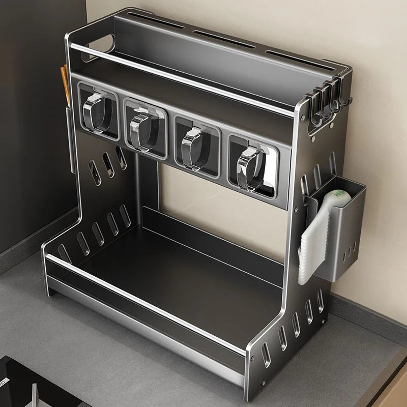Kitchen Spice Racks Home Kitchen  Cabinet Seasoning Holder Cutlery Holder Modern Multifunction Organizers Shelves Removable