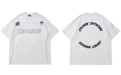 Men's Oversized T-shirt Clothing Alphabet Print Line Short sleeve Hip Hop Casual 2024 Harajuku Street Short Sleeve T-shirt Top