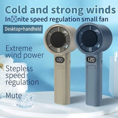 Portable Hand Fan USB Rechargeable 120 Wind Speeds Mini Bladeless Handheld Fan Personal Highspeed Fans Electric Eyelash Fans New