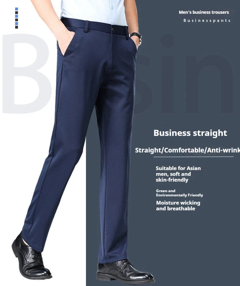 Plus Size Big and Tall Mens Trousers Business Casual Loose Straight Leg Pants Comfort Fit Office Work Commuting No Tight Classic