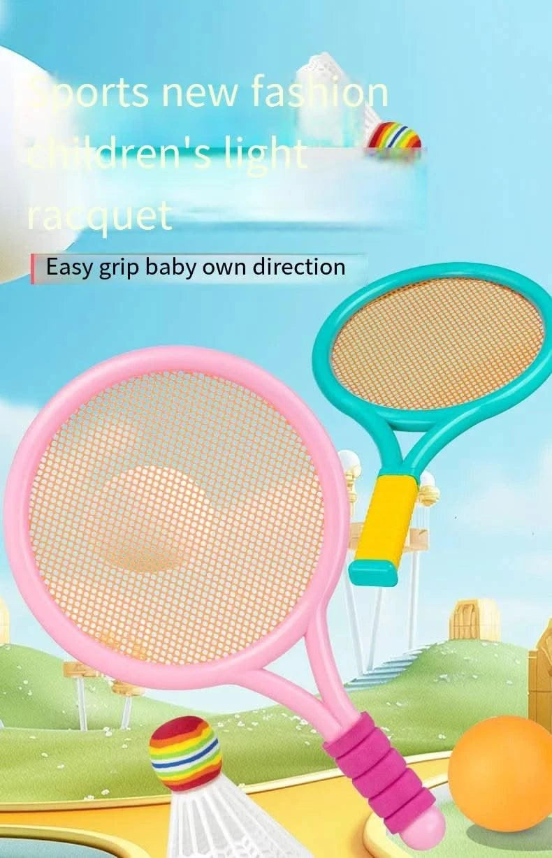 Children's badminton tennis racket exercise reaction ability beginners family outdoor beach tennis kindergarten baby parent-chil