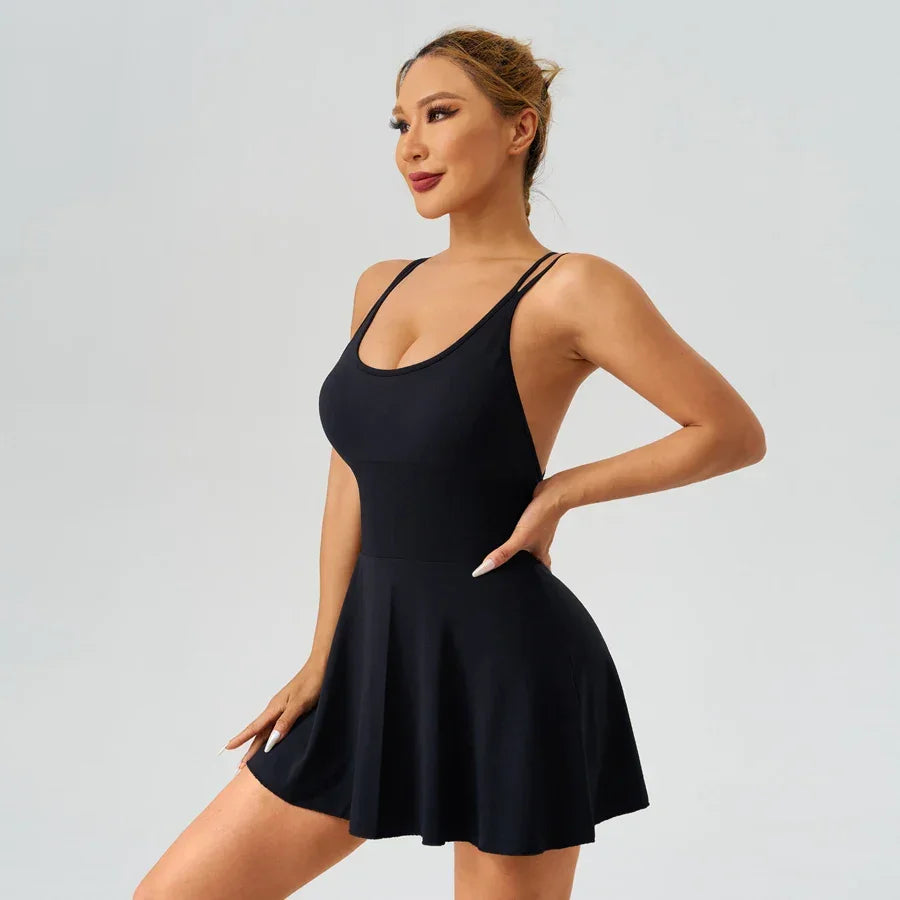 Summer Tennis Wear Womens Dresses Sportswear Woman Gym Dresses Bra Jumpsuit Shorts Leggings Women's Tracksuit Sport Yoga Clothes