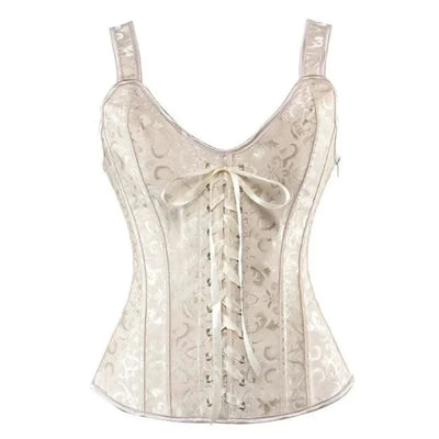 Women Corset with Straps Black Overbust