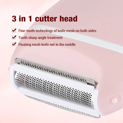 Electric Hair Removal Epilator For Women Hair Trimmer Shaver Bikini Underarms Arm Leg Face Private Parts Lady Razor Depilator