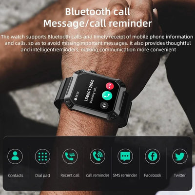 LOKMAT OCEAN 2 Pro Smart Watch Waterproof Bluetooth Calls Smartwatches 1.85 inch Touch Screen Heart Rate Monitor Fitness Tracker