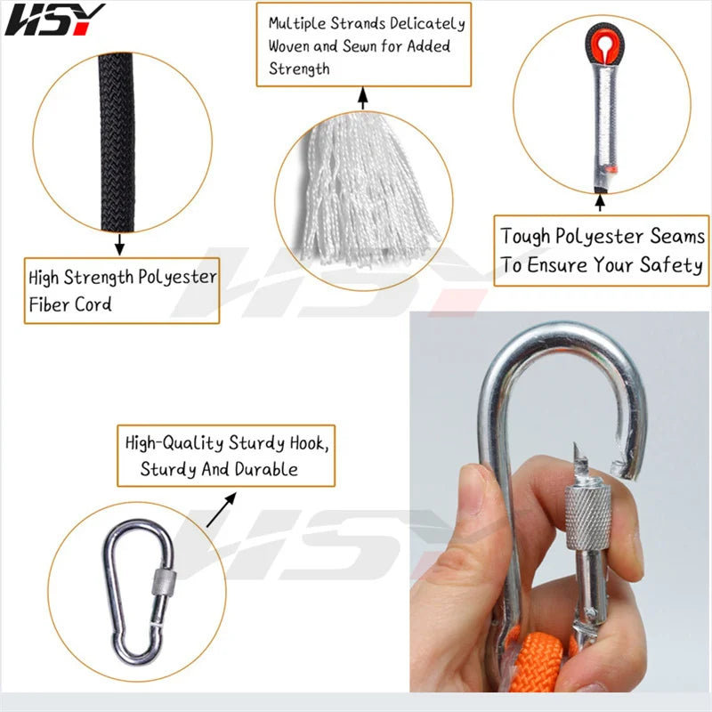 12mm Diameter Outdoor Emergency Rope Climbing Rope Wear Resistant High Strength Hiking Ropes 30m(98.43ft), 50m(164ft)