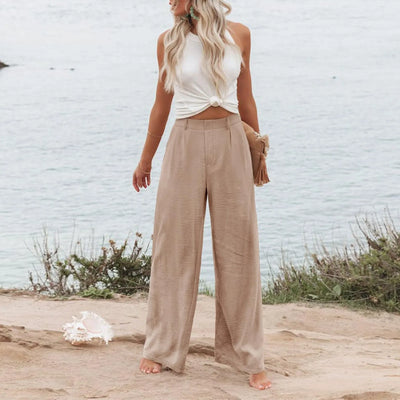 Women's Wide Leg Pants High Elastic Waisted In The Back Business Work Trousers Long Casual Pants Pants for Women Women’s Pants