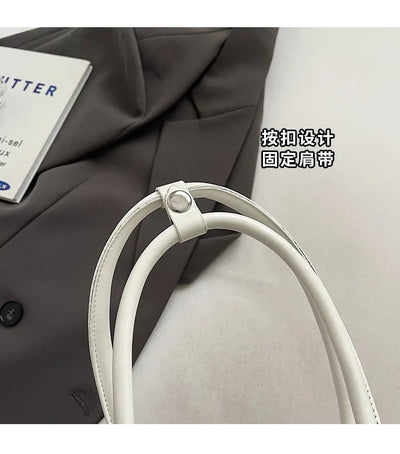 Designer Bowling Tote Women's Oversized Shoulder Bag, High-Capacity Office Handbag, Fashionable Minimalist Crossbody Purse