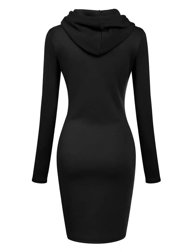 Ladies Autumn Attire Women's Hooded Dresses Hoodie - Style Sweatshirt Dresses for Women Tops in Ladies Clothing