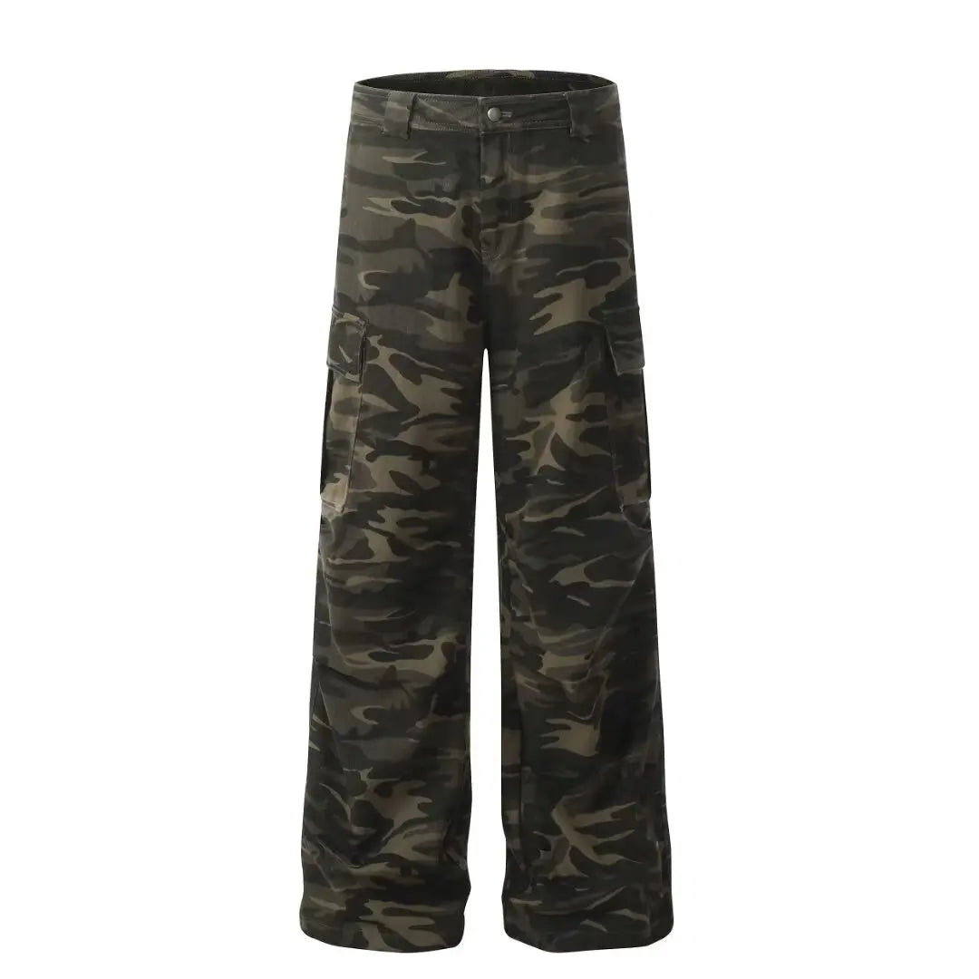 Simple Straight Trousers for Men Camouflage Pants New Casual Pants Man Lazy Comfortable New Literature and Art Trend