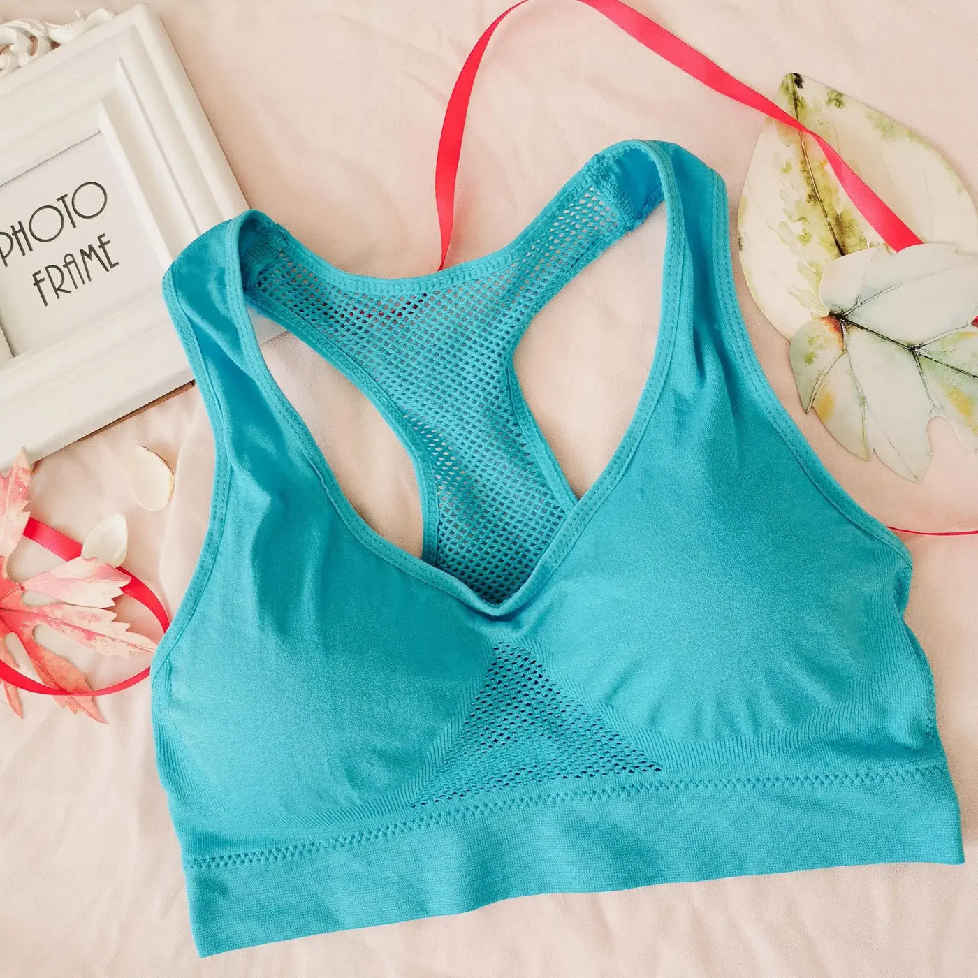 Women Breathable Absorb Sweat Sports Bra Shockproof Padded Gym Running Double Layer Seamless Yoga Sports Bra Underwear