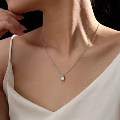 1CT 2CT Solitaire Pear Cut Moissanite Diamond Pendant Necklace for Women 100% 925 Sterling Silver Droplet Necklaces Jewelry GRA