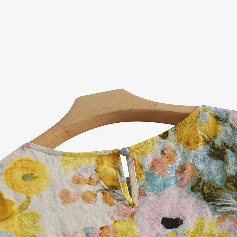 ZANZEA Women Cotton Linen Blouses 2024 Summer Bohemian Floral Printed Blusas Fashion 3/4 Sleeve O-Neck Top Casual Loose Shirts