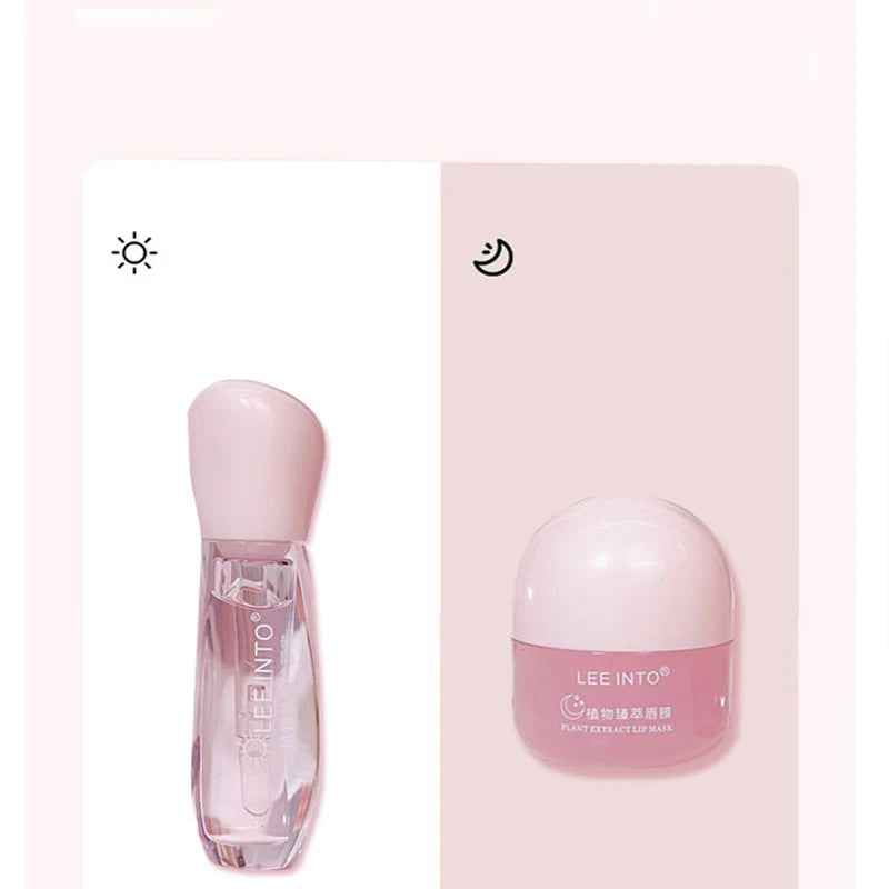 LEEINTO Plant Essence Lip Protection Set for Diminishing Lip Lines, Moisturizing Sleep, Moisturizing, and Repairing