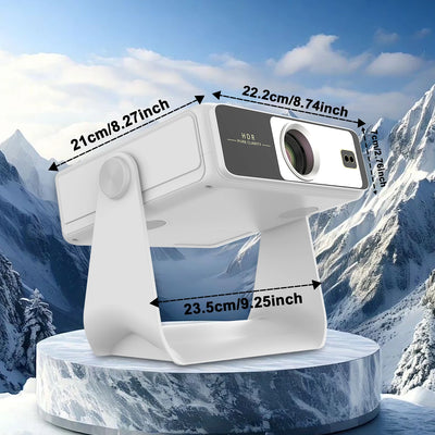 Portable Projector 4K Supported 1080P 8'' Touchscreen WiFi Bluetooth 180° Rotation USB HDMI Party UK EU US Plug Stunning Display